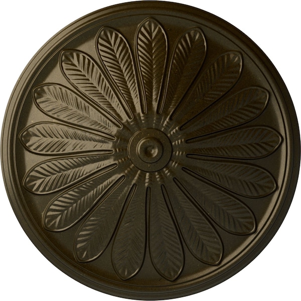 Ekena Millwork Brontes Ceiling Medallion (Fits Canopies up to 3 5/8"), Hand-Painted Green Gold, 25 1/2"OD x 5 1/2"P CM25BRGGS - main